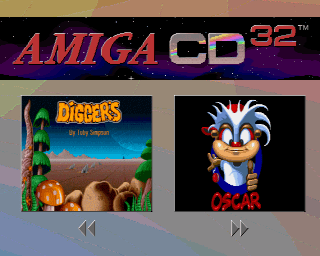Diggers & Oscar title screen for Amiga CD32